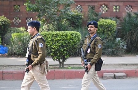 NEW DELHI, INDIA â€“ DECEMBER 14: Security heightened at Parliament Street following...