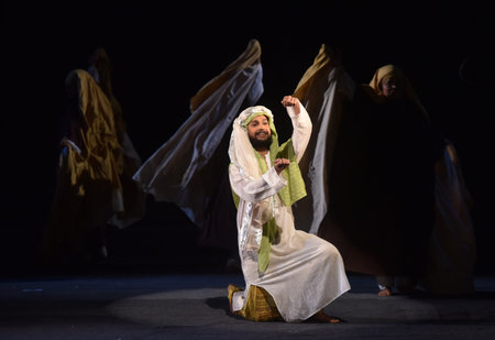 NEW DELHI, INDIA â€“ APRIL 26: Artists perform in â€˜Laila Majnunâ€™ play presented by...