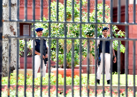 NEW DELHI, INDIA â€“ MAY 27: Security has been stepped up in Lutyens' Delhi ahead of the...
