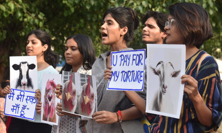 NEW DELHI, INDIA â€“ MAY 14: Animal Rights activists during a unique campaign called â€˜The...