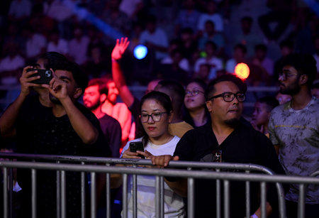 NOIDA, INDIA â JULY 2: Fighters take part in the Matrix Fight Night, a Saturday night event held at the Noida Indoor Stadium in Sector 21A, on July 2, 2023 in Noida, India. (Photo by Sunil Ghosh/Hindustan Times )のeditorial素材