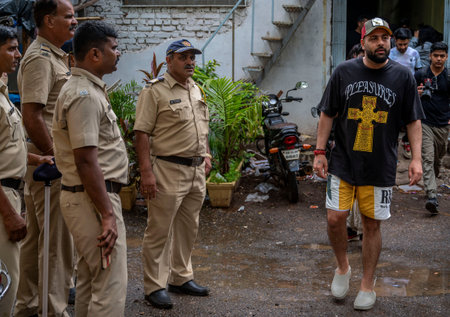 MUMBAI, INDIA - JULY 15: Bollywood singer Badshah visited the Dharavi Dream Project and launched a...