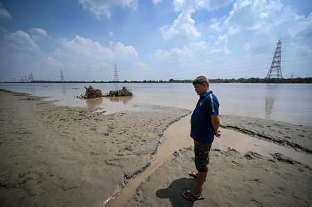 NEW DELHI, INDIA - JULY 24: A general view of rising water level of river Yamuna after heavy monsoon...