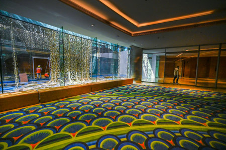 NEW DELHI, INDIA - JULY 28:  The redeveloped International Convention Center in the ITPO complex, at Pragati Maidan in New Delhi, India, on Friday, July 28, 2023. (Photo by Raj K Raj/Hindustan Times)のeditorial素材