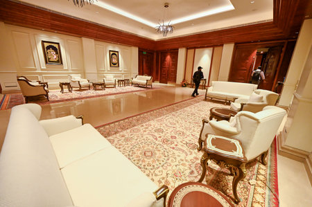 NEW DELHI, INDIA - JULY 28:  The redeveloped International Convention Center in the ITPO complex, at Pragati Maidan in New Delhi, India, on Friday, July 28, 2023. (Photo by Raj K Raj/Hindustan Times)のeditorial素材