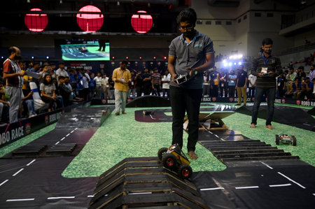 NOIDA, INDIA - JULY 26: Participants seen at the World's biggest robotics Championship organized by...