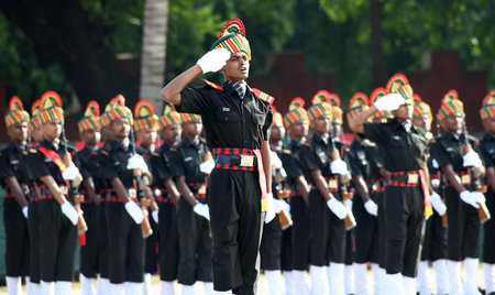PATNA, INDIA â€“ AUGUST 5: Agniveer soldiers during their passing out parade at Gaur Drill...