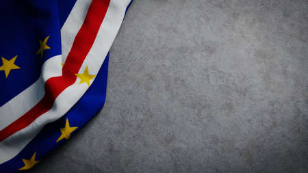 Flag of Cabo Verde on concrete backdrop. Cape Verde flag background with copy spaceの写真素材