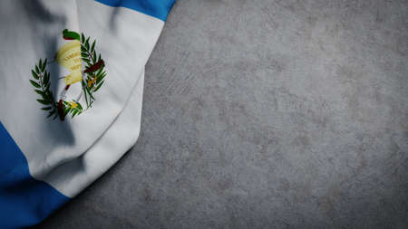 Flag of Guatemala on concrete backdrop. Guatemalan flag background with copy spaceの写真素材