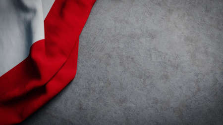 Flag of Poland on concrete backdrop. Polish flag background with copy spaceの写真素材