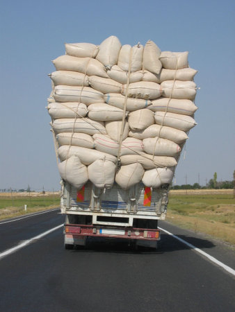 Overloaded truckの写真素材