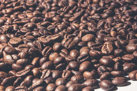 roasted coffee beans, can be used as a backgroundの写真素材