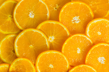 Orange fruit. Background healthy food. slicesの写真素材