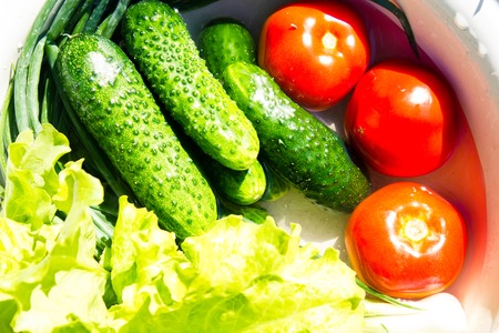 fresh vegetables in a bowlの写真素材