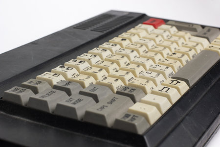 retro computer keyboard isolated on white background