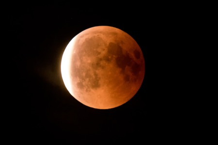 Blood Moon - Moon during the Lunar Eclipse on July 2018.の写真素材