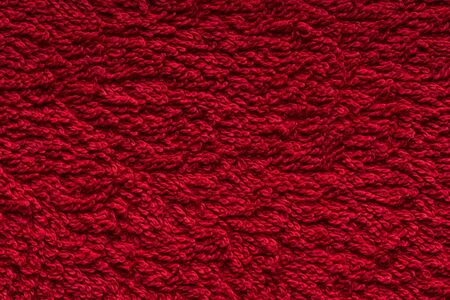 Closeup of red cotoon towel textureの写真素材
