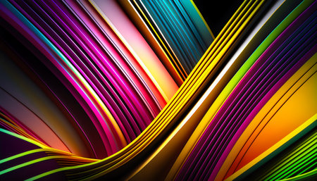Colorful lines as abstract background illustration. Generative AIの素材