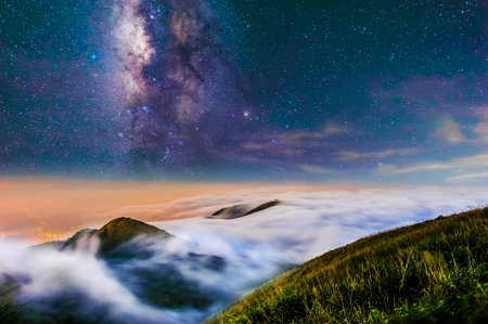 A section from the Milky Way and the Andromeda Galaxyの写真素材