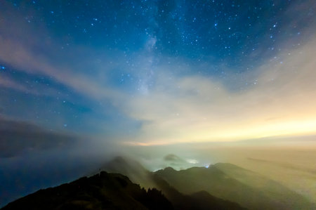 A section from the Milky Way and the Andromeda Galaxyの写真素材