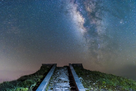 A section from the Milky Way and the Andromeda Galaxyの写真素材