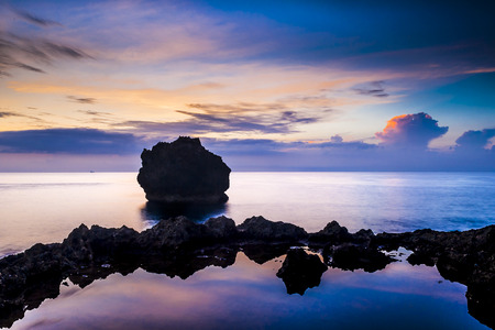 Beautiful natural landscape coast rocks and skyの写真素材