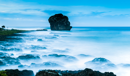 Beautiful natural landscape coast rocks and skyの写真素材