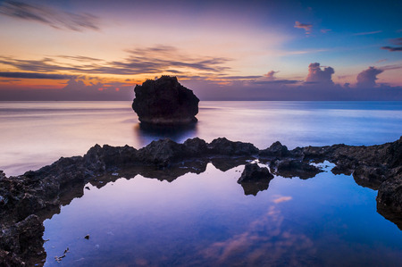 Beautiful natural landscape coast rocks and skyの写真素材