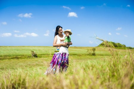 Vast grasslands and sky beautiful natural landscapeの写真素材