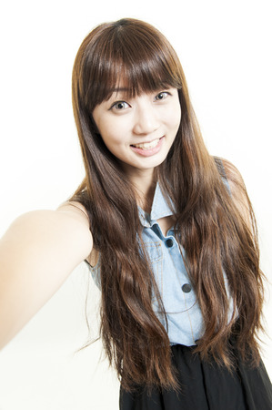 Asian woman with beauty face and perfect skinの写真素材