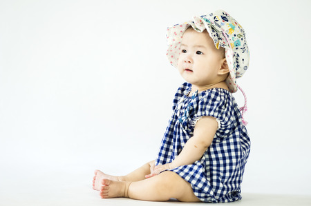 bright portrait of adorable babyの写真素材