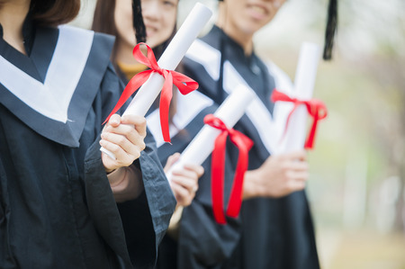 Group of successful students on their graduation dayの写真素材