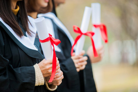 Group of successful students on their graduation dayの写真素材