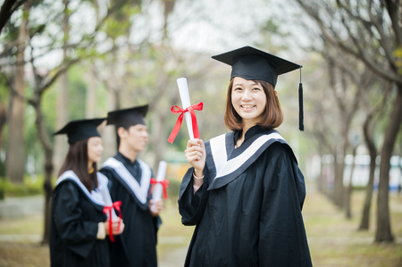 Group of successful students on their graduation dayの写真素材