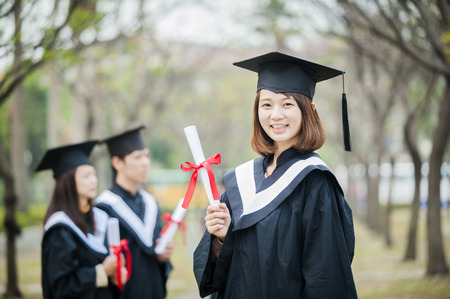 Group of successful students on their graduation dayの写真素材