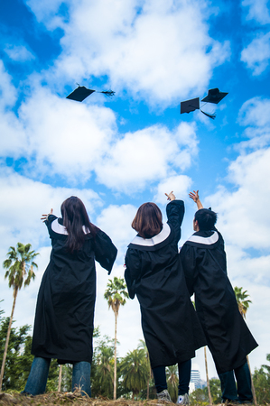 Group of successful students on their graduation dayの写真素材