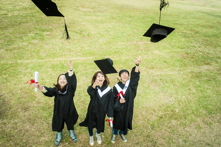 Group of successful students on their graduation dayの写真素材