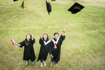 Group of successful students on their graduation dayの写真素材