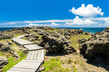 Beautiful natural landscape coast rocks and sky in kentingの写真素材