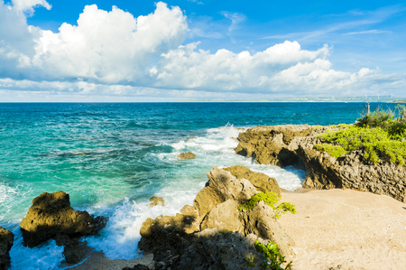 Beautiful natural landscape coast rocks and sky in kentingの写真素材