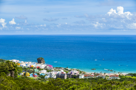 Rocky Coast along the Pacific Ocean, Kenting, Taiwanの写真素材