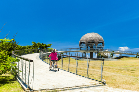 Taitung County,Taiwan-Bamboo construction in Paposogan (Seashore Park) .の写真素材
