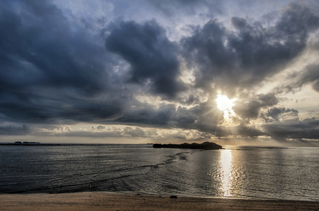 In Taiwan, Penghu sandbarの写真素材