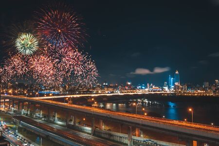 Evening cityscape of Taipeiの写真素材