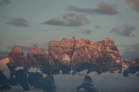 Sunset mountain peak viewの写真素材