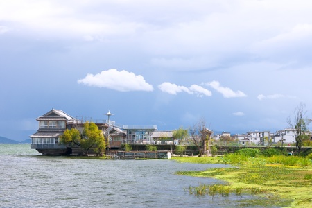 Lakeside village in the Dali Yunnan Chinaのeditorial素材