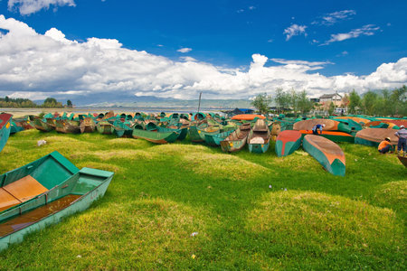 Lakeside village in the Dali Yunnan Chinaのeditorial素材