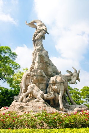 Five Goat Statue is the symbol of Guangzhou, much like the Statue of Liberty in New York City  Guangzhou, Guangdong Province, Chinaの写真素材