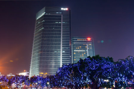  modern building of financial district in guangzhou china