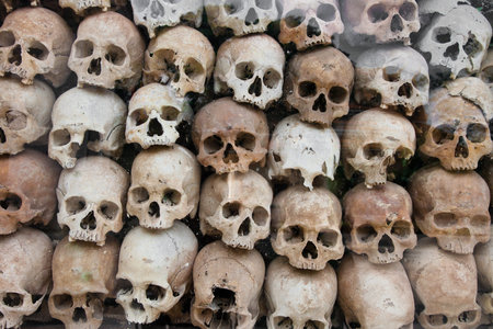 wat thmei Human skull,Siem reap,Cambodia